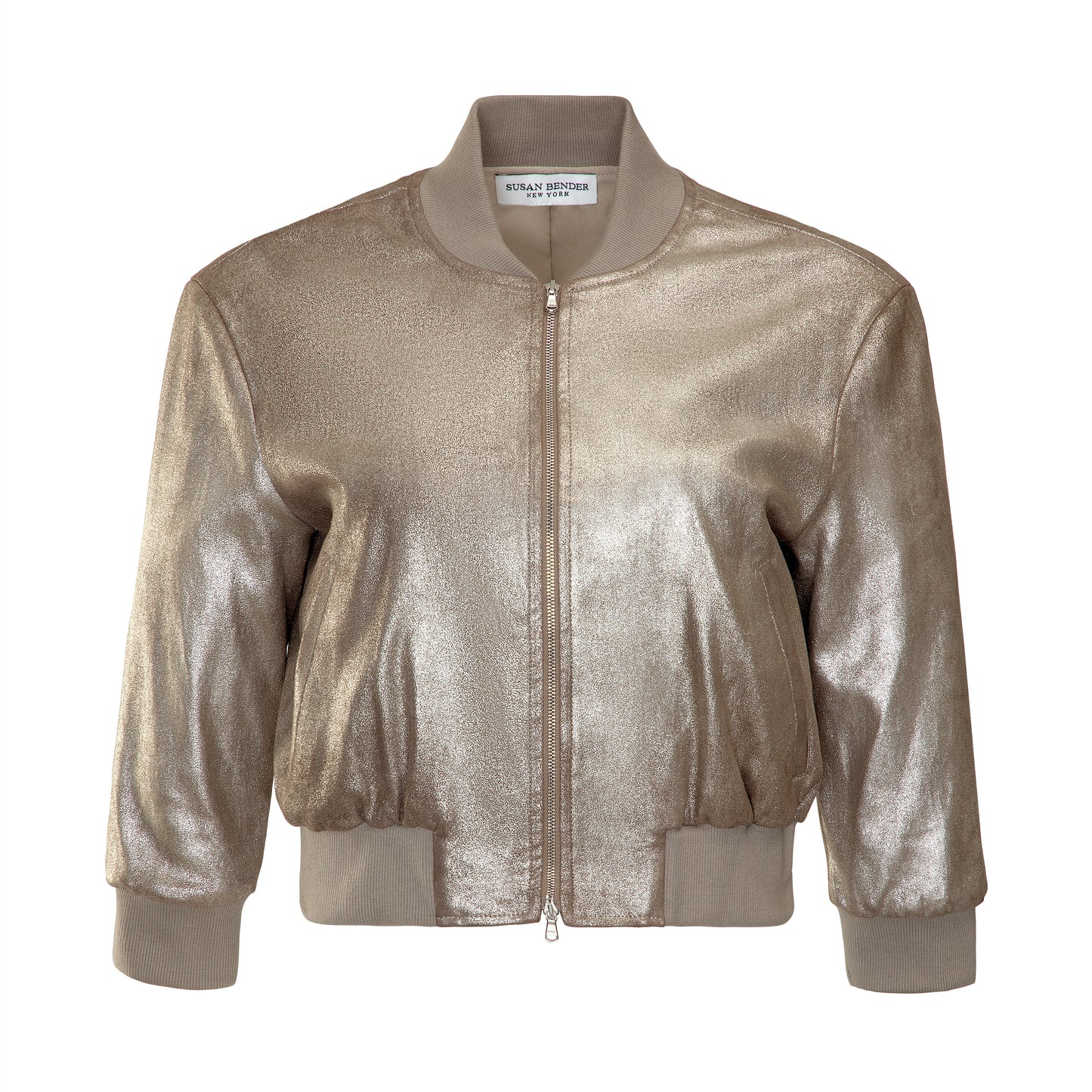 Short Sleeve Bomber-Taupe Quartz