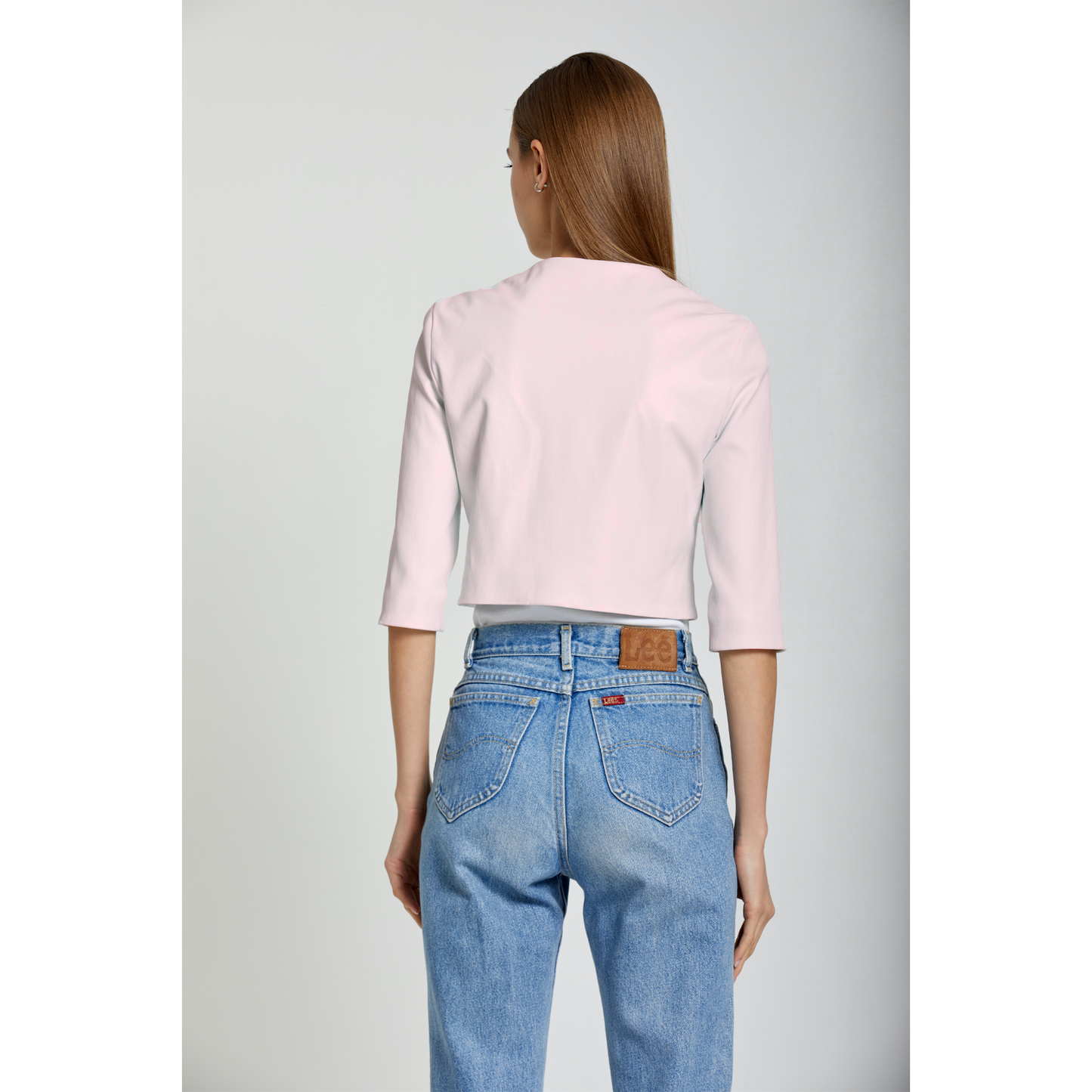 Cropped Cardigan-Pale Pink