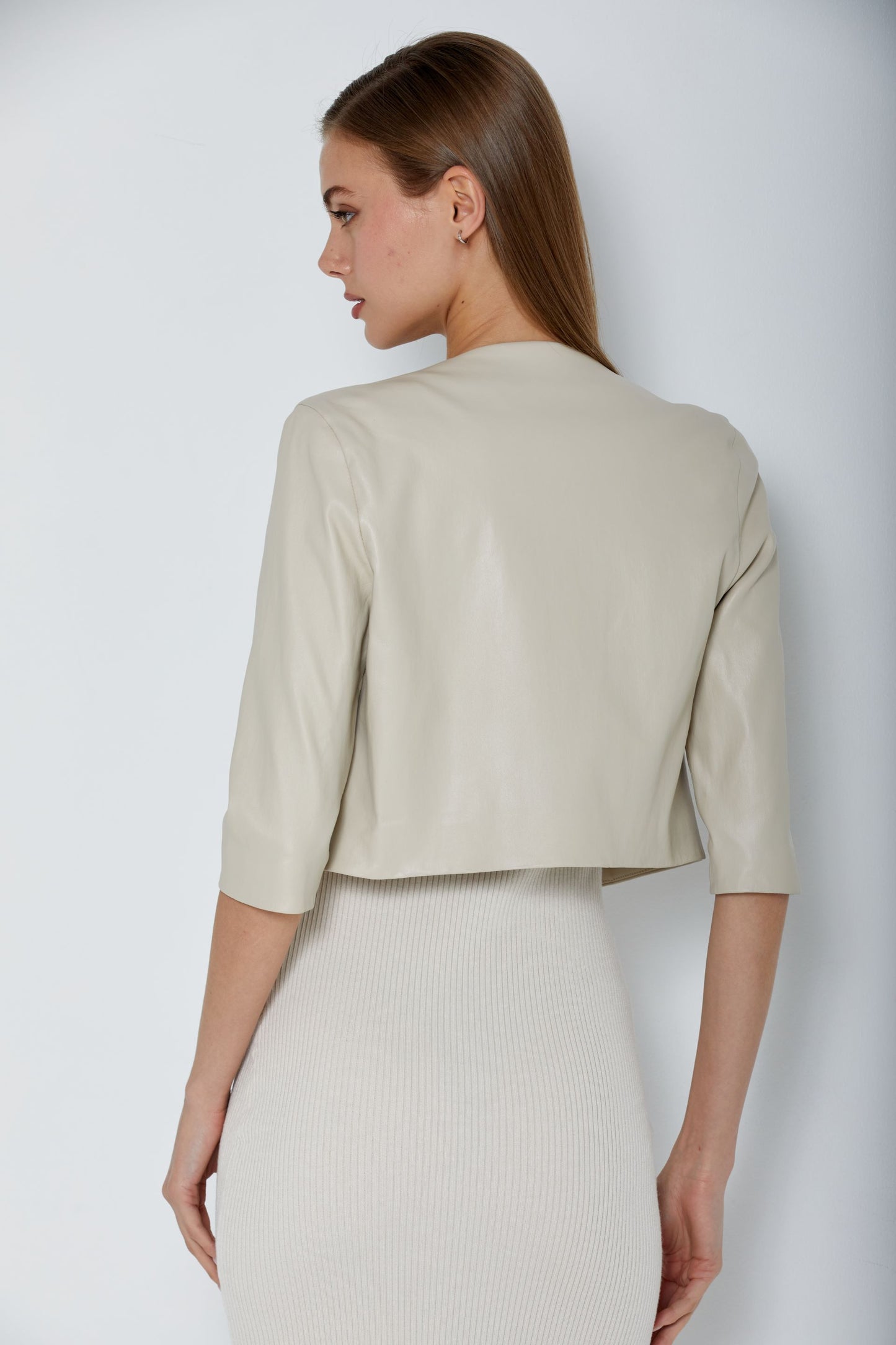 Cropped Cardigan-Latte