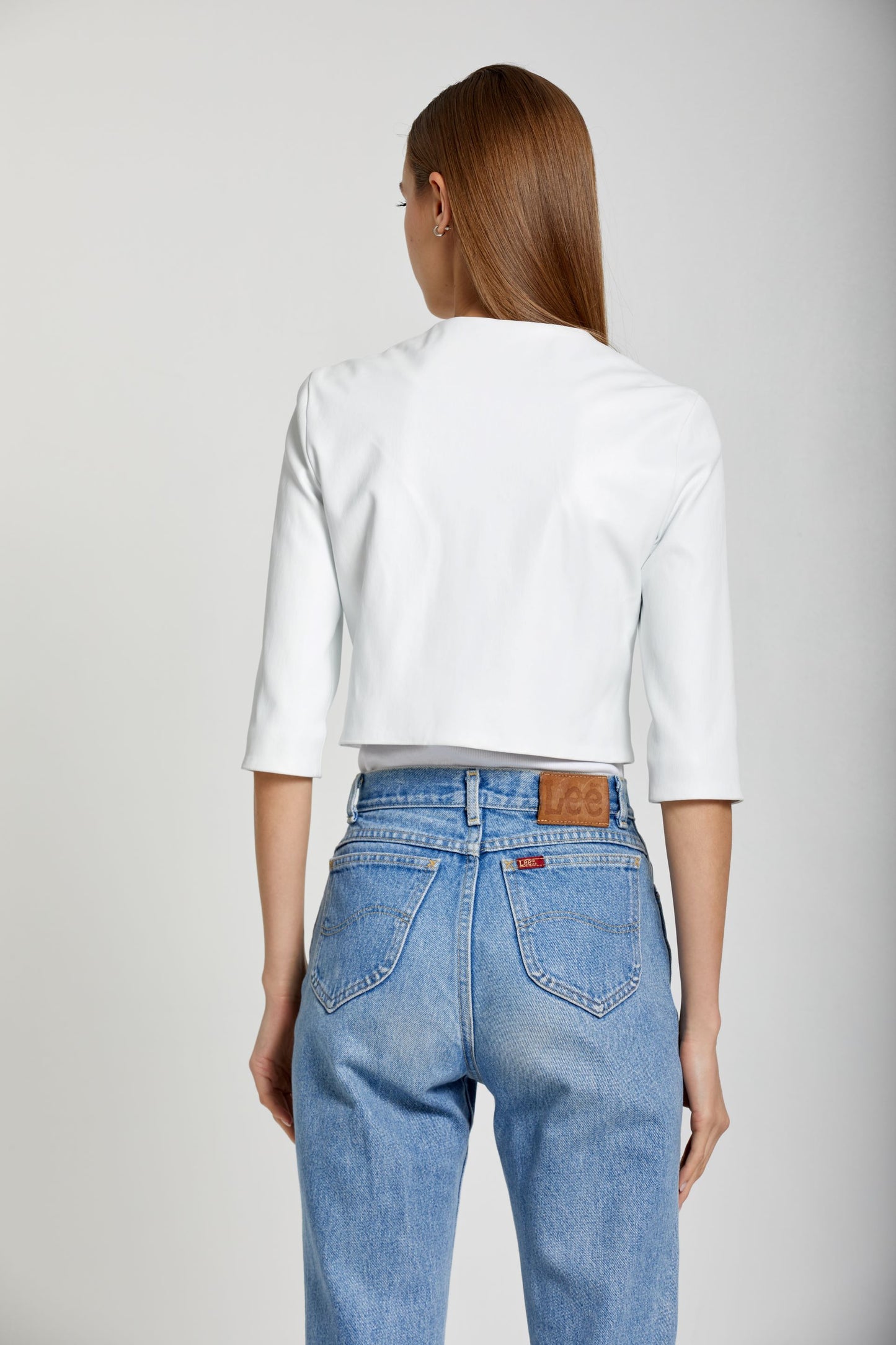 Cropped Cardigan-White