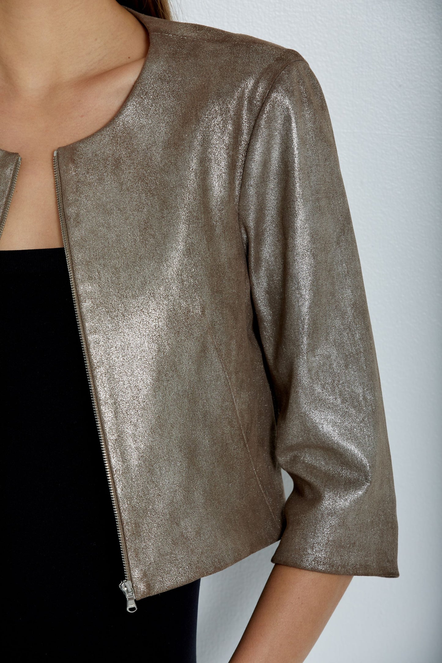 Cropped Cardigan-Taupe Quartz