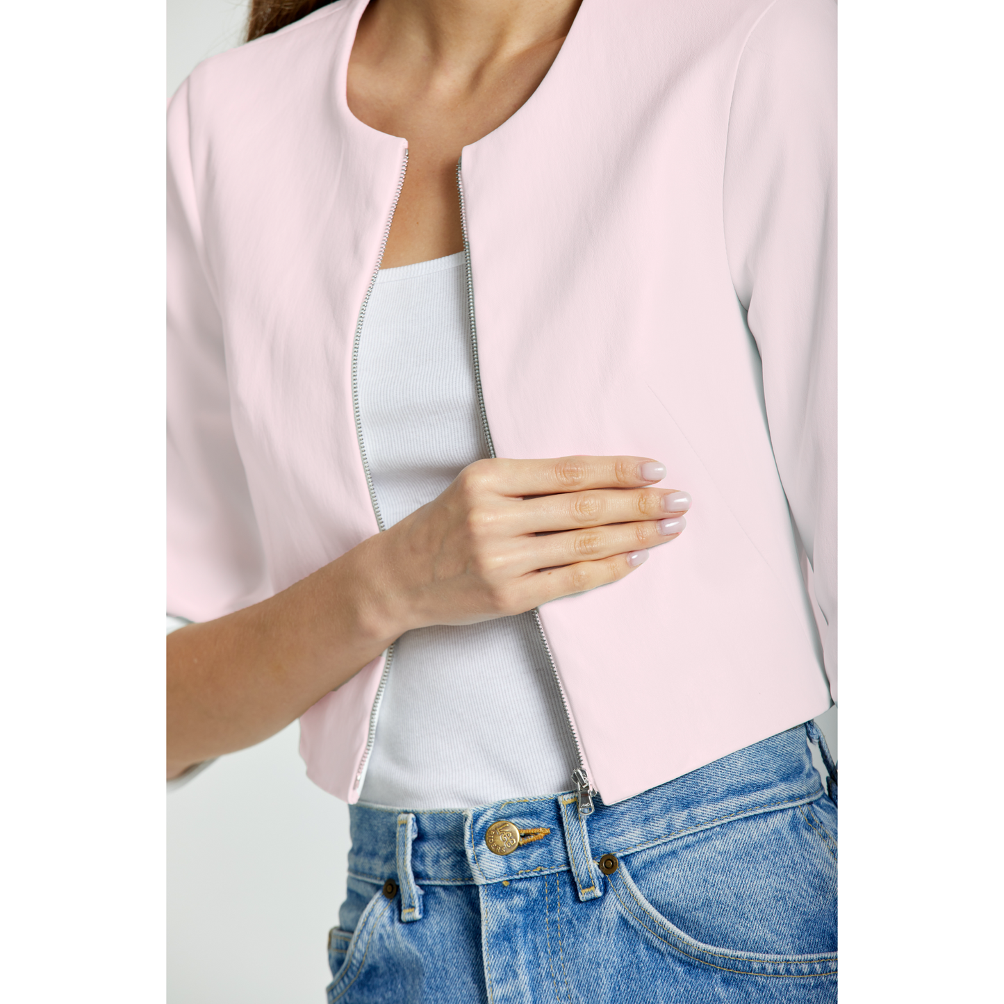 Cropped Cardigan-Pale Pink