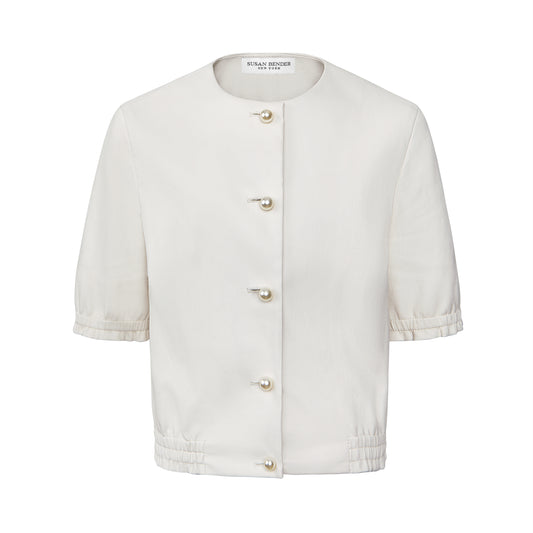 Leather Sweater - Ivory