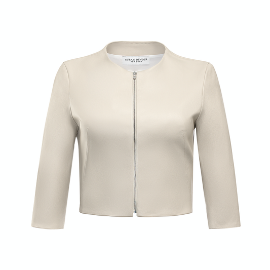 Cropped Cardigan-Latte