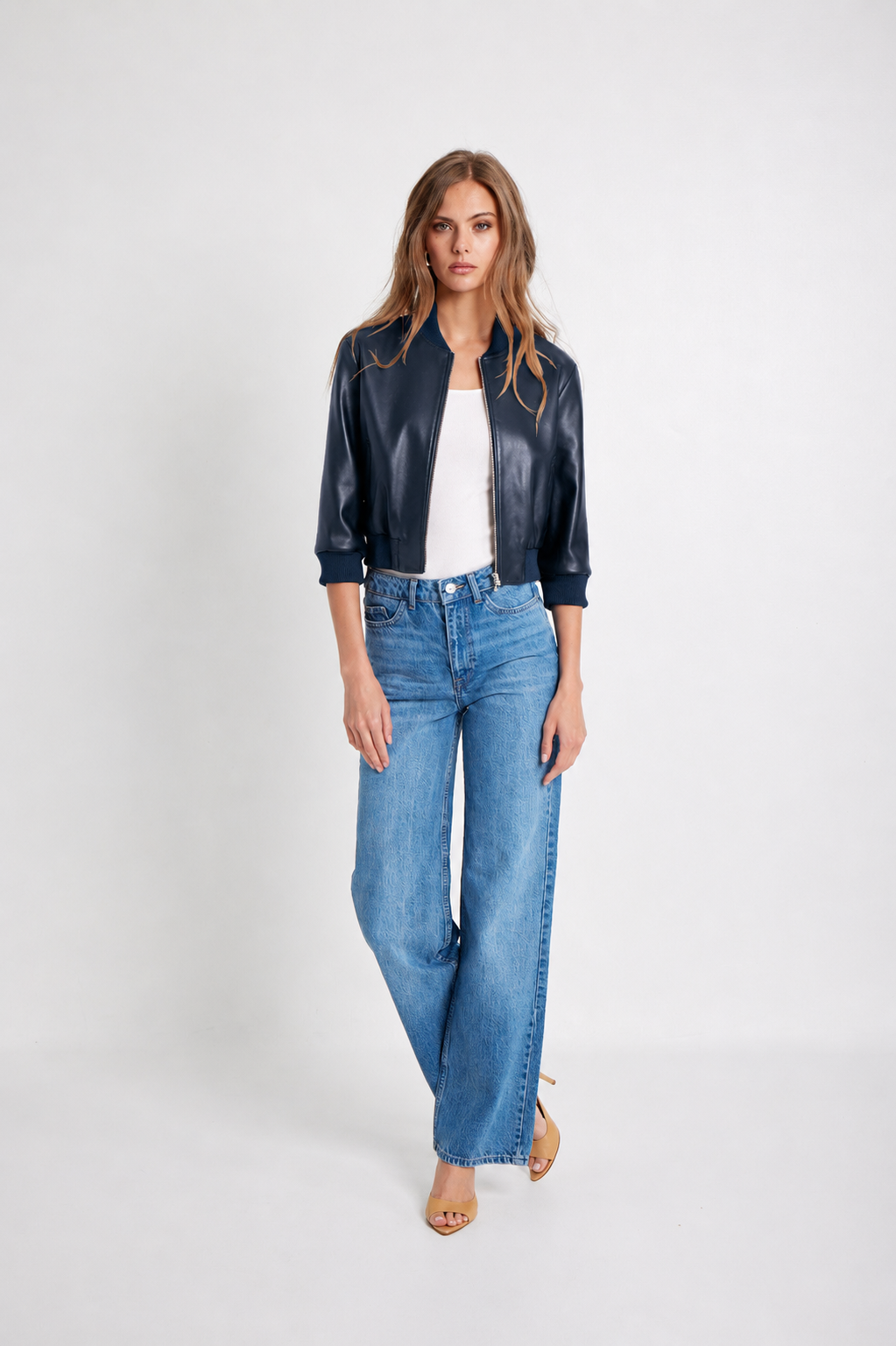 Short Sleeve Bomber - Marine Blue