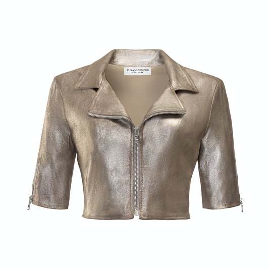 Short Sleeve Moto-Taupe Quartz