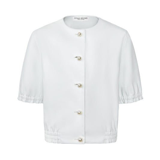 Leather Sweater - White