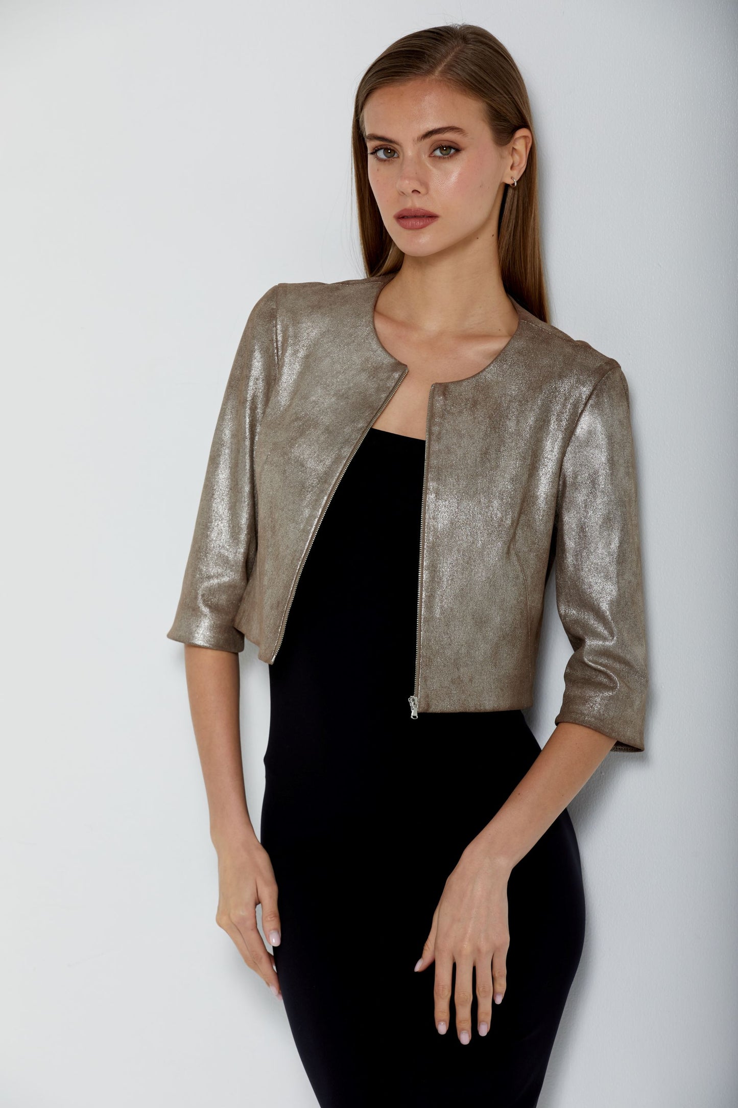 Cropped Cardigan-Taupe Quartz