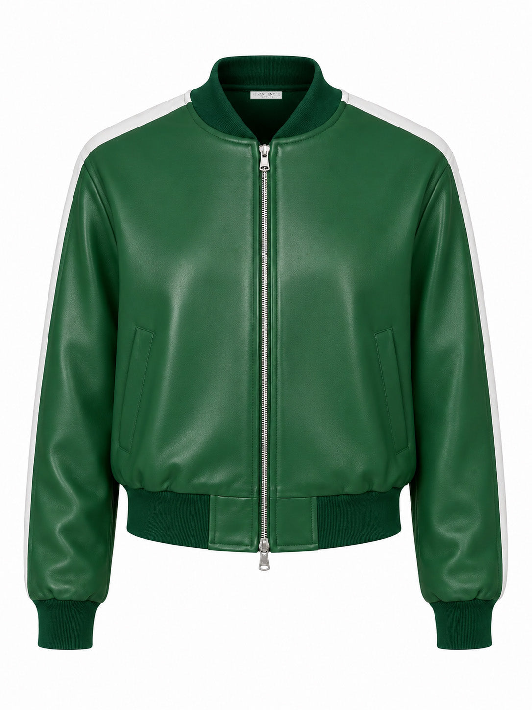 Long Sleeve Bomber - Emerald Green