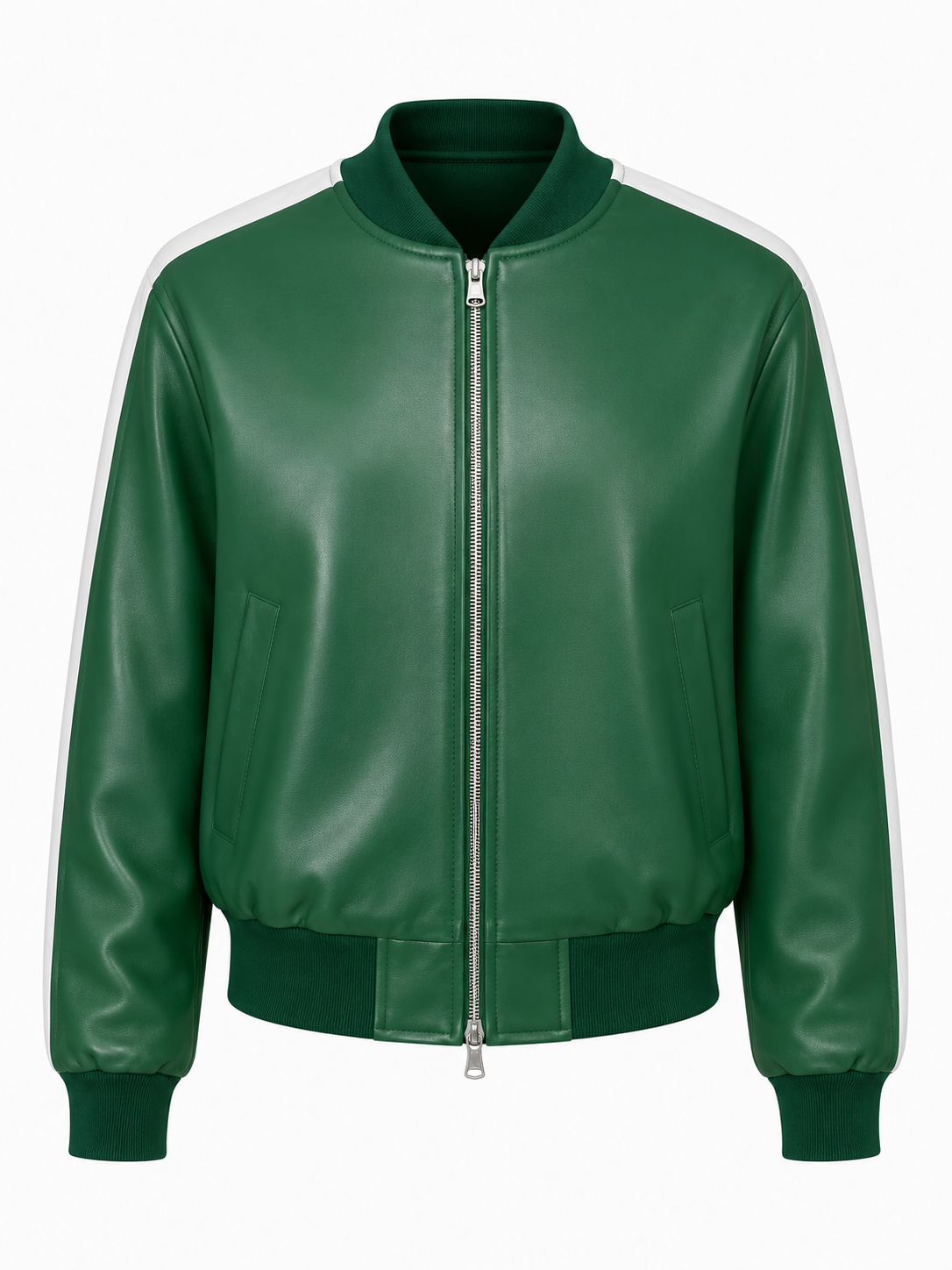 Long Sleeve Bomber - Emerald Green