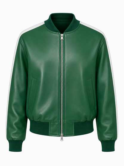 Long Sleeve Bomber - Emerald Green