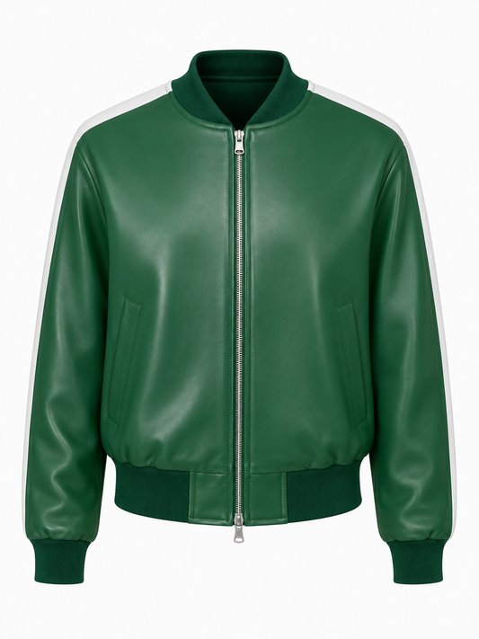 Long Sleeve Bomber - Emerald Green