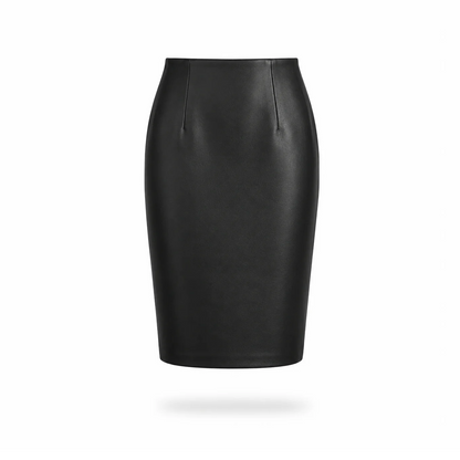 Leather Pencil Skirt - Black