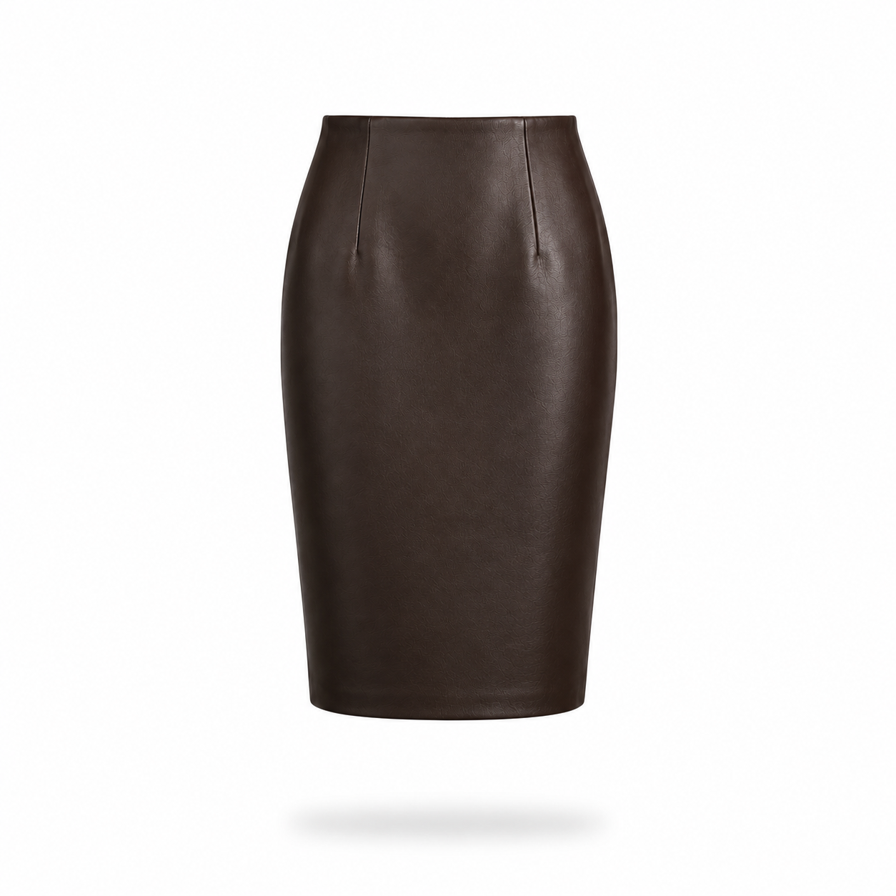 Leather Pencil Skirt - Brown