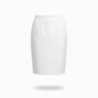 Leather Pencil Skirt - White