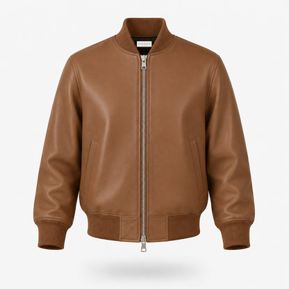 Short Sleeve Bomber - Cognac