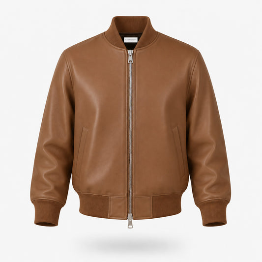 Short Sleeve Bomber - Cognac