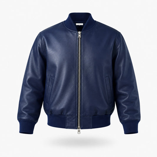 Short Sleeve Bomber - Marine Blue